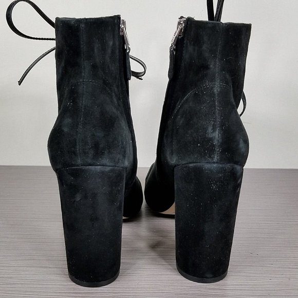 Sam Edelman Yvie Lace Up Bootie, Black Suede, Womens Size 10 - Picture 5 of 10